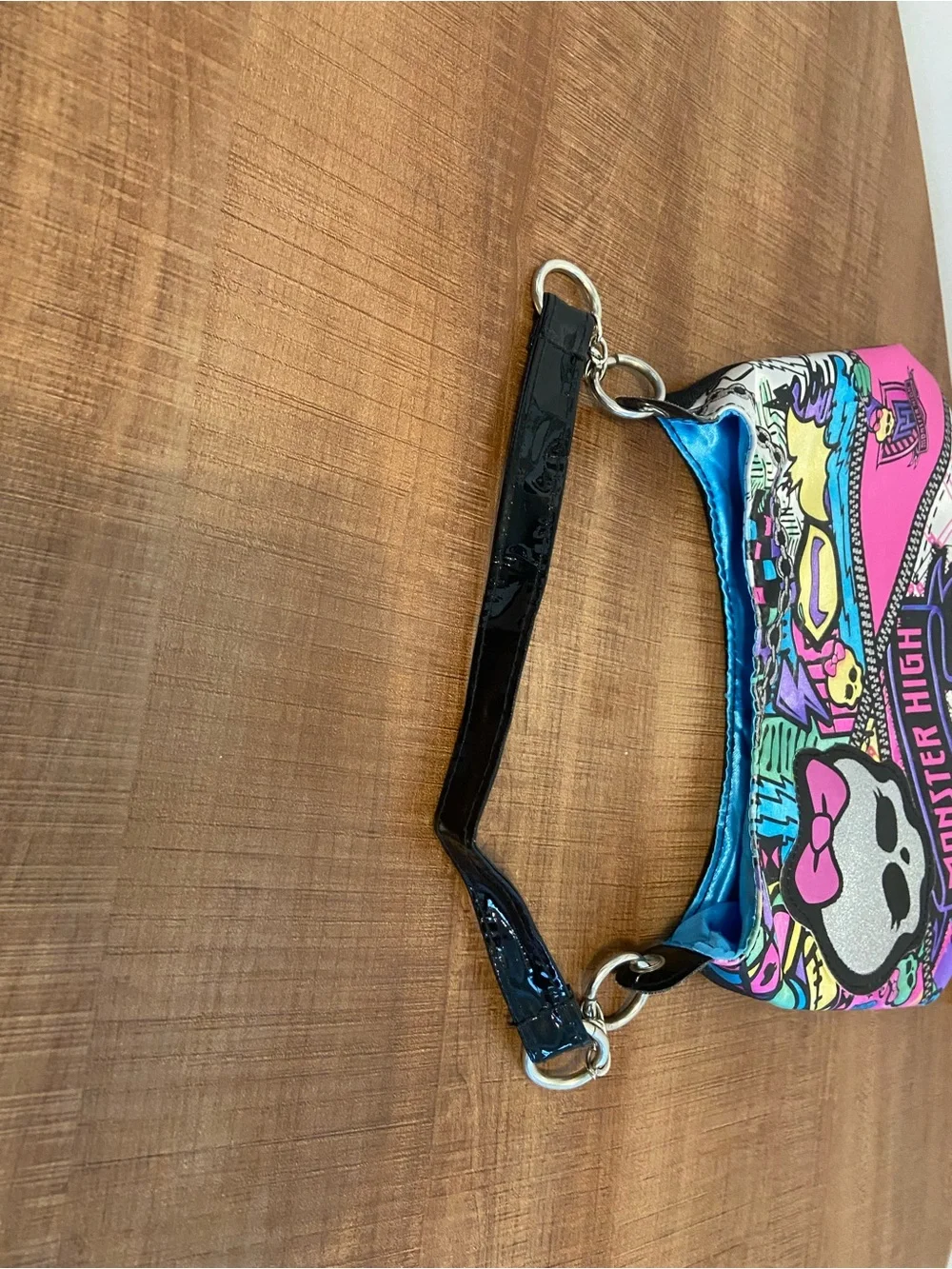 monster high Neon Pink Graphic Shoulder Bag with Skull Motif